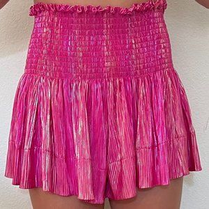 Queen of Sparkles Pleat Swing Short in Hot Pink Size XS